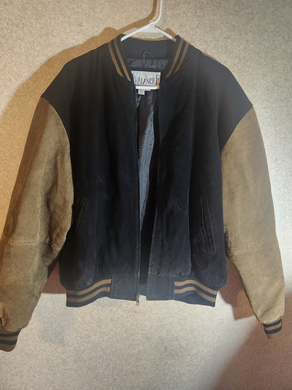 Avalanche Two-Tone Black and Brown Bomber Jacket